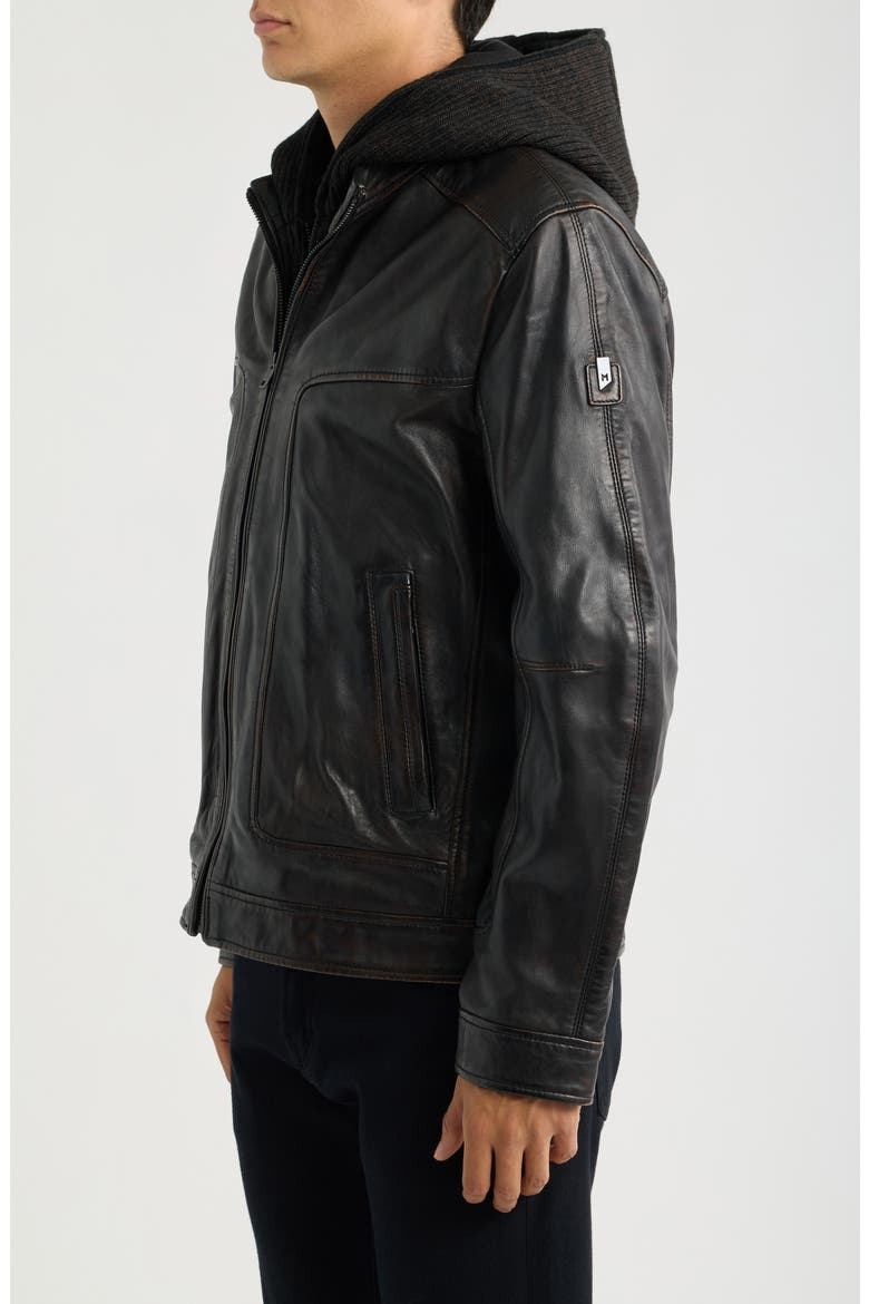 Chonky UF Leather Jacket, Alternate, color, VINTAGE BLACK