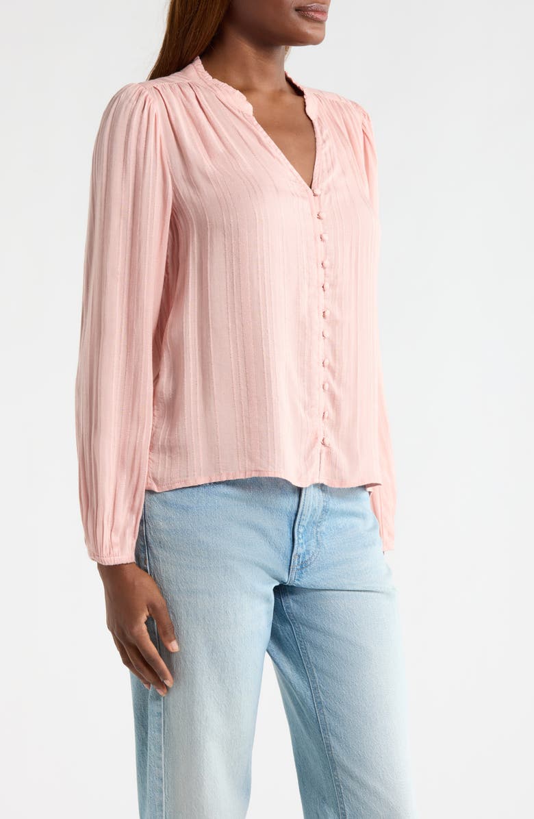 Lucky Brand Shine Button Front Top, Alternate, color, Pale Mauve