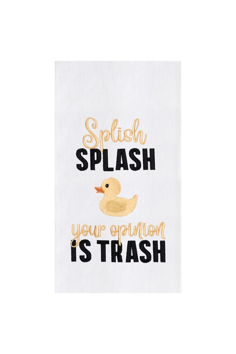 Splish Splash Kitchen and Bathroom Embroidered Hand Towel, Main, color, Yellow