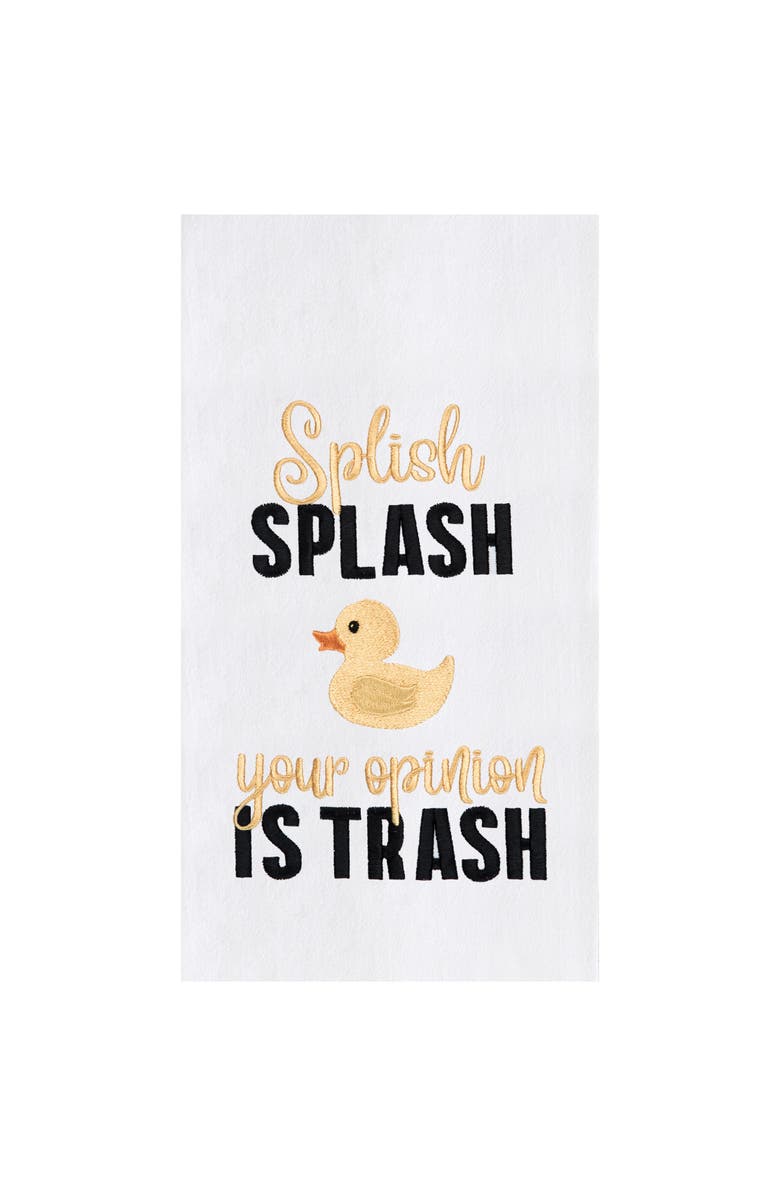 C&F Home Splish Splash Kitchen and Bathroom Embroidered Hand Towel, Main, color, Yellow