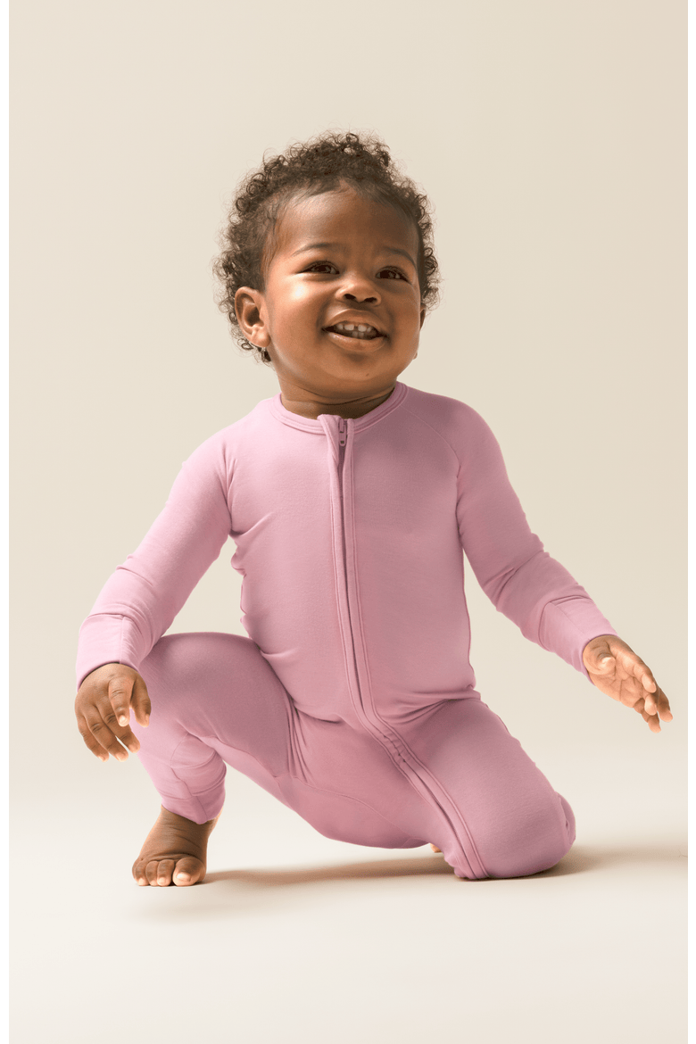 Zip Up Baby Pajamas, Alternate, color, Light Mauve