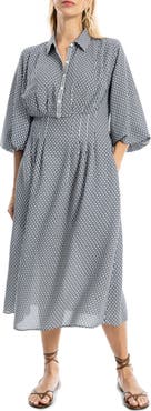 MAX STUDIO Balloon Sleeve Midi Shirtdress