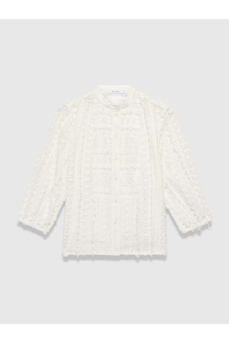Nola Mandarin Collar Blouse, Alternate, color, White