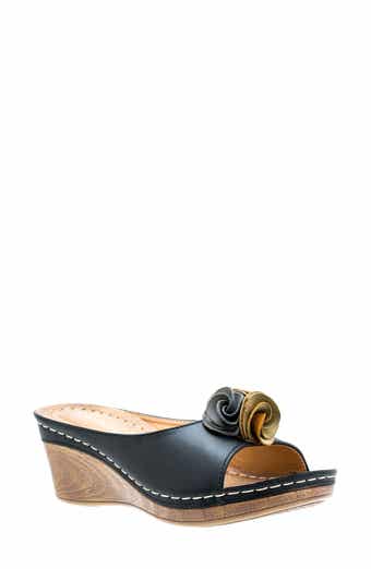 Sydney Floral Platform Wedge Sandal