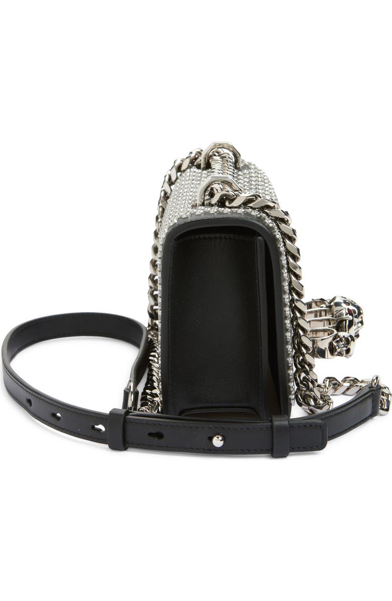 McQueen Mini Jewel Satchel, Alternate, color, Black/ Silver