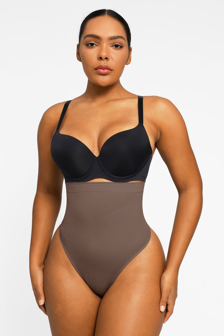 Eco Contour Seamless Shaping Panty, Main, color, Dark Brown