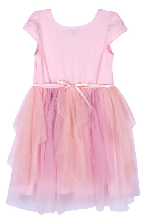 Zunie Kids' Sequin Rainbow Tiered Dress In Pink Multi