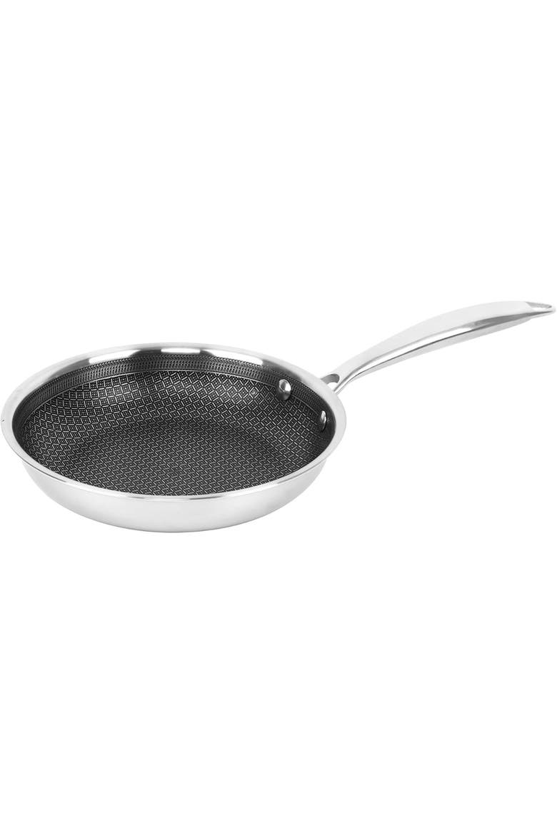 9.5 inch Hybrid Non-Stick Stainless Steel Frying Pan, Main, color, Silver