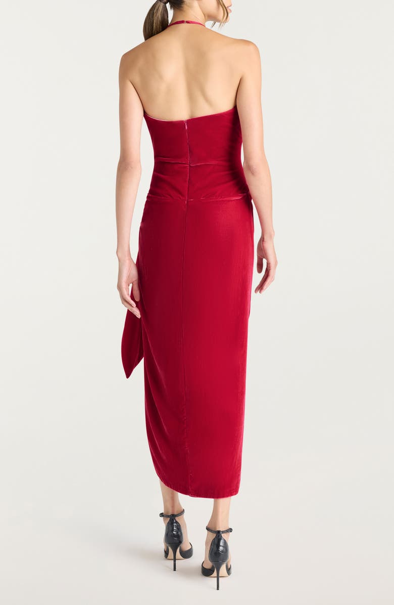 Cinq à Sept Noah Velvet Halter Maxi Dress, Alternate, color, Raspberry Rose