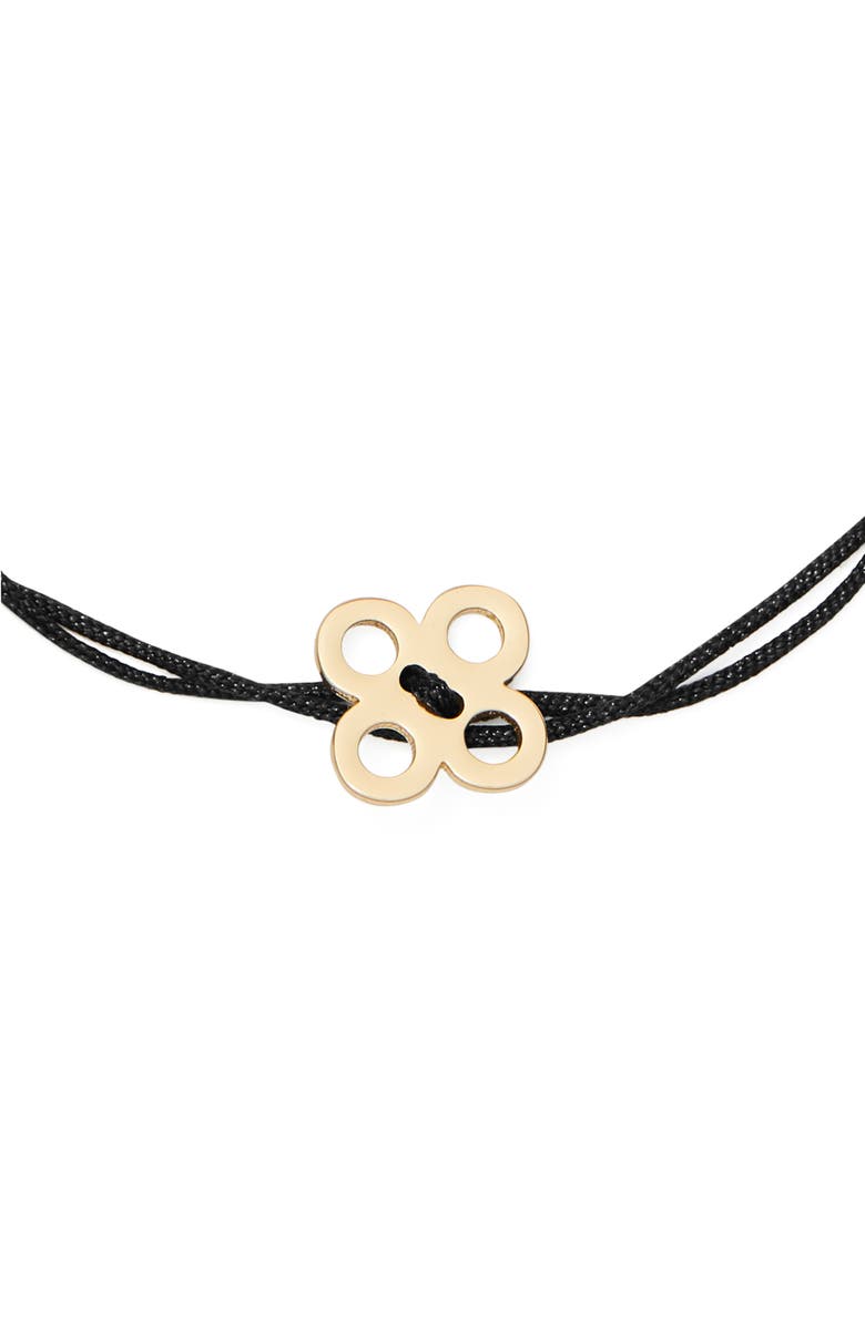 Tory Burch Forget Me Not Cord Bracelet, Alternate, color, Black