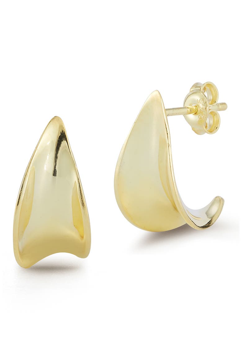 Concave Hoop Earrings, Main, color, GOLD