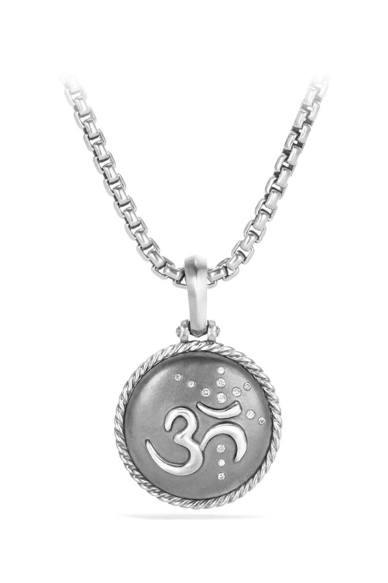 Om Diamond Amulet, Main, color, SILVER