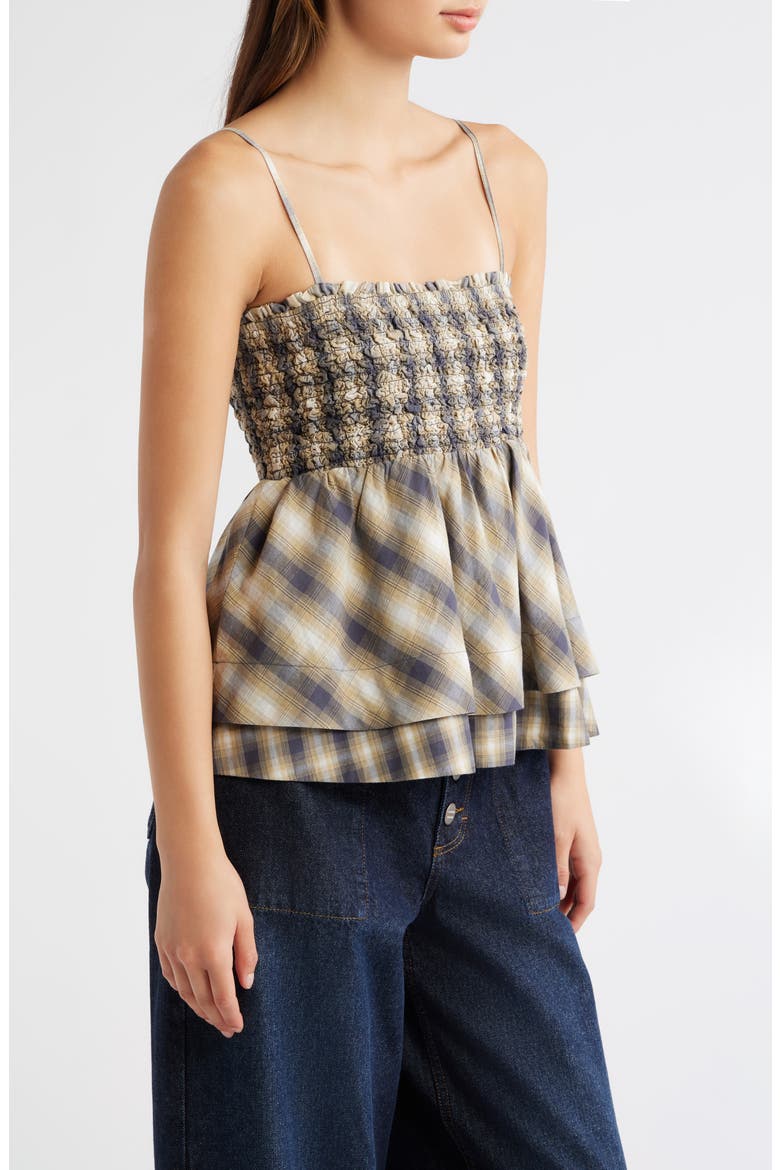 Azalea Smocked Organic Cotton Camisole, Alternate, color, CARDAMON