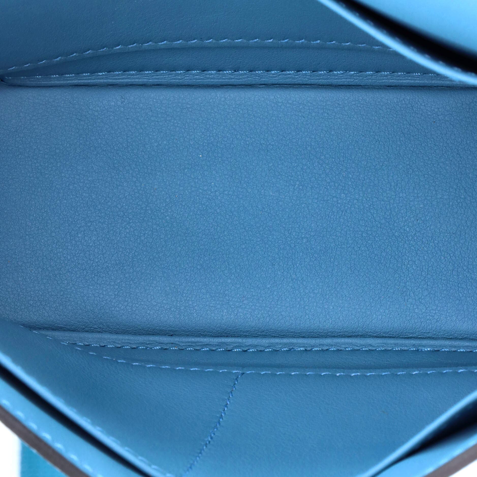 Pre-Owned Hermes Geta Bag Chevre Mysore, Alternate, color, Bleu Jean