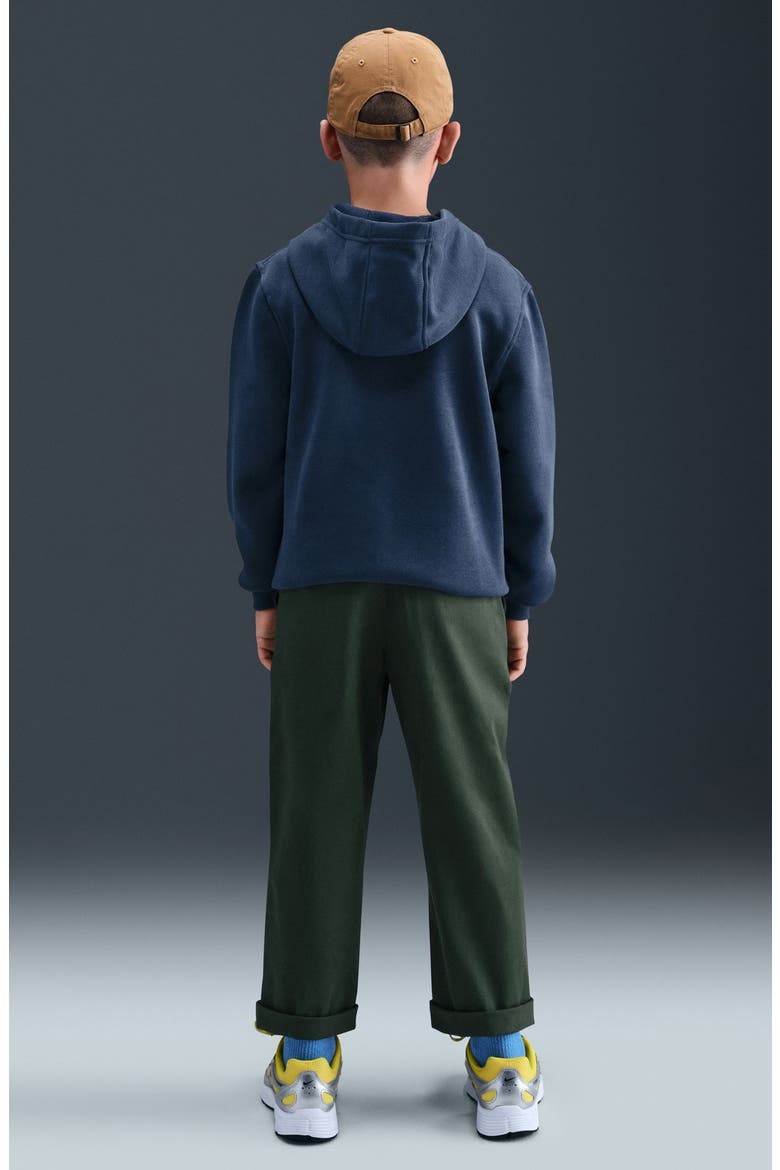 Kids' Sportswear Club Fleece Hoodie, Alternate, color, MIDNIGHT NAVY/ BRIGHT CITRON