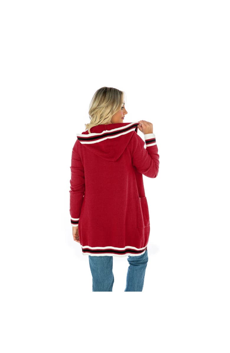 GAMEDAY COUTURE Women's Gameday Couture Crimson Arkansas Razorbacks Tri-Blend Rounded Stripe Cardigan, Alternate, color,