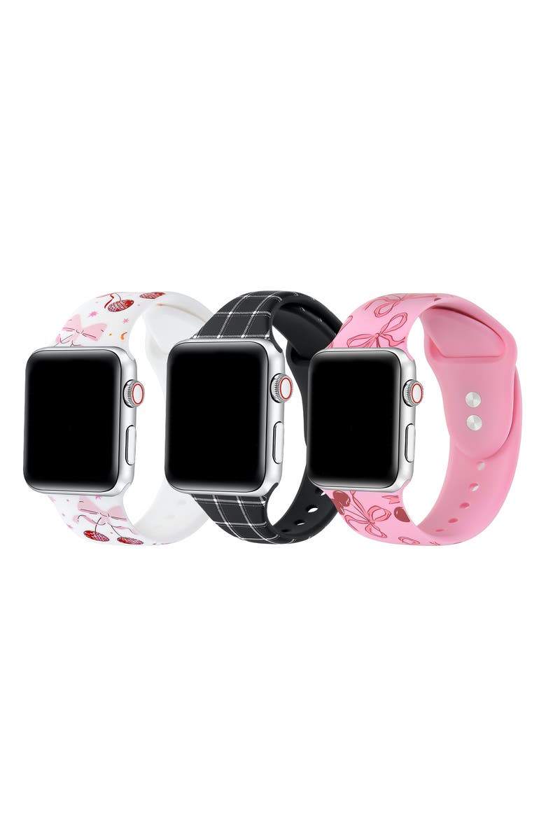 The Posh Tech Assorted 3-Pack Silicone Apple Watch<sup>®</sup> Watchbands, Main, color, Assorted