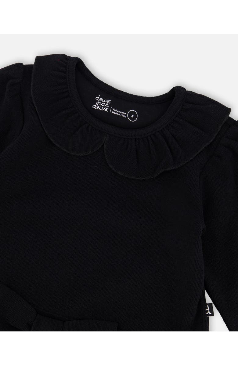 Deux par Deux Bi-Material Dress with Glittering Skirt, Alternate, color, Black