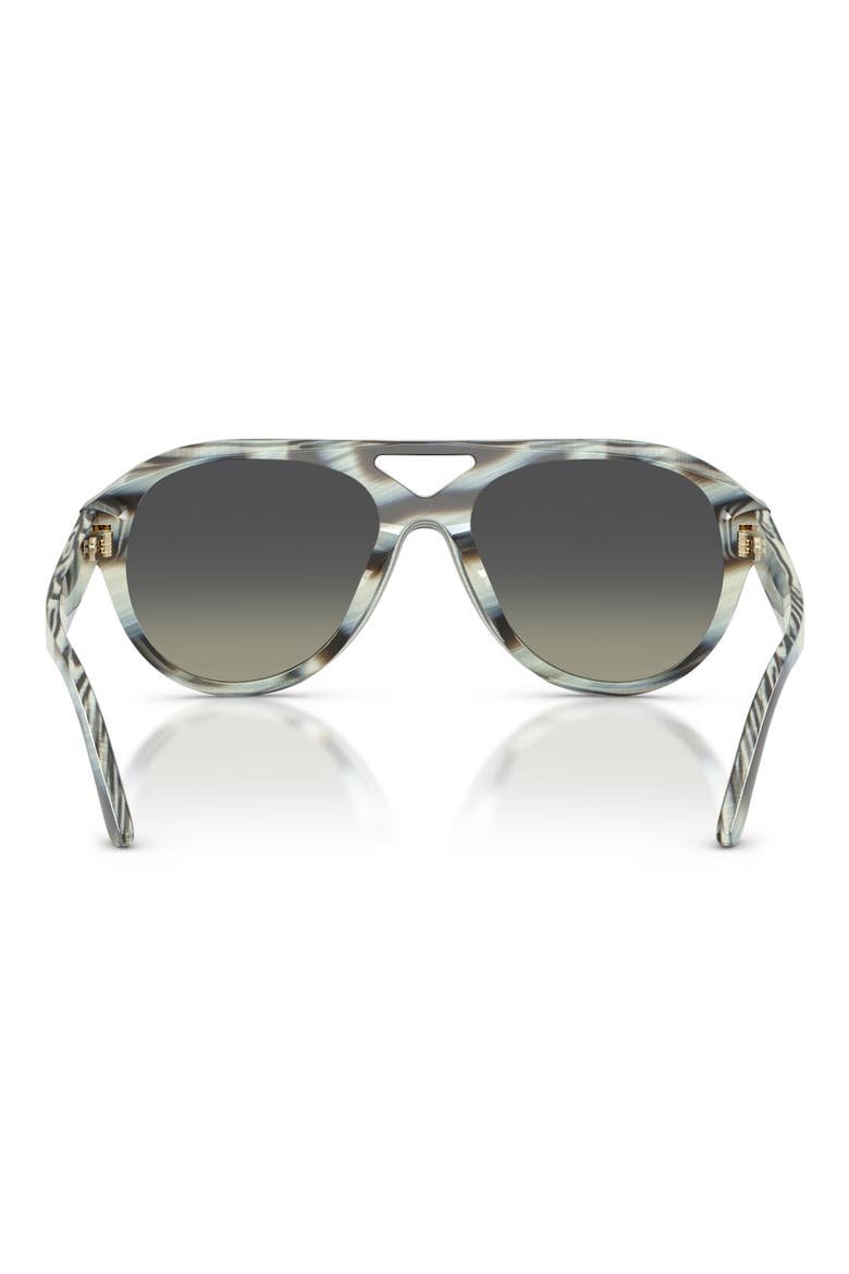 55mm Pilot Sunglasses, Alternate, color, BLUE IVORY HORN / GREY
