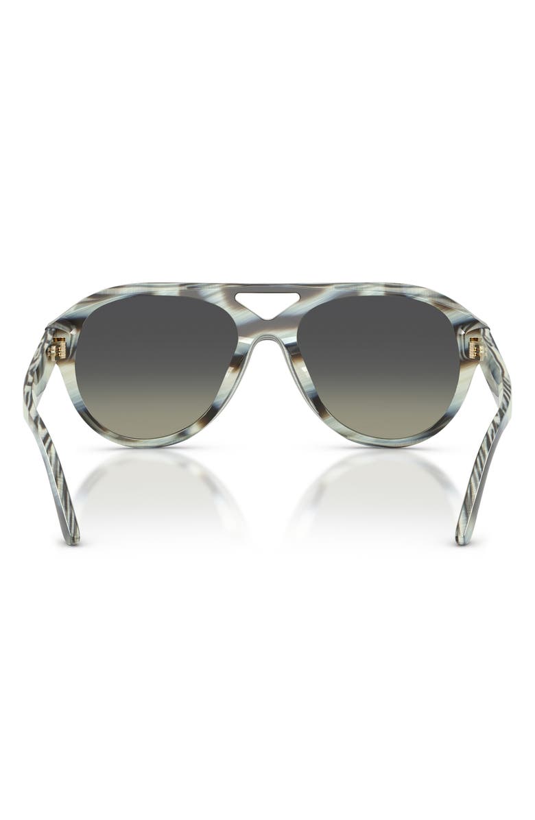 Tory Burch 55mm Pilot Sunglasses, Alternate, color, Blue Ivory Horn / Grey