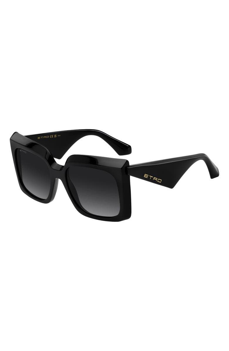Etro 57mm Square Sunglasses, Alternate, color, Black/ Dark Grey Sf