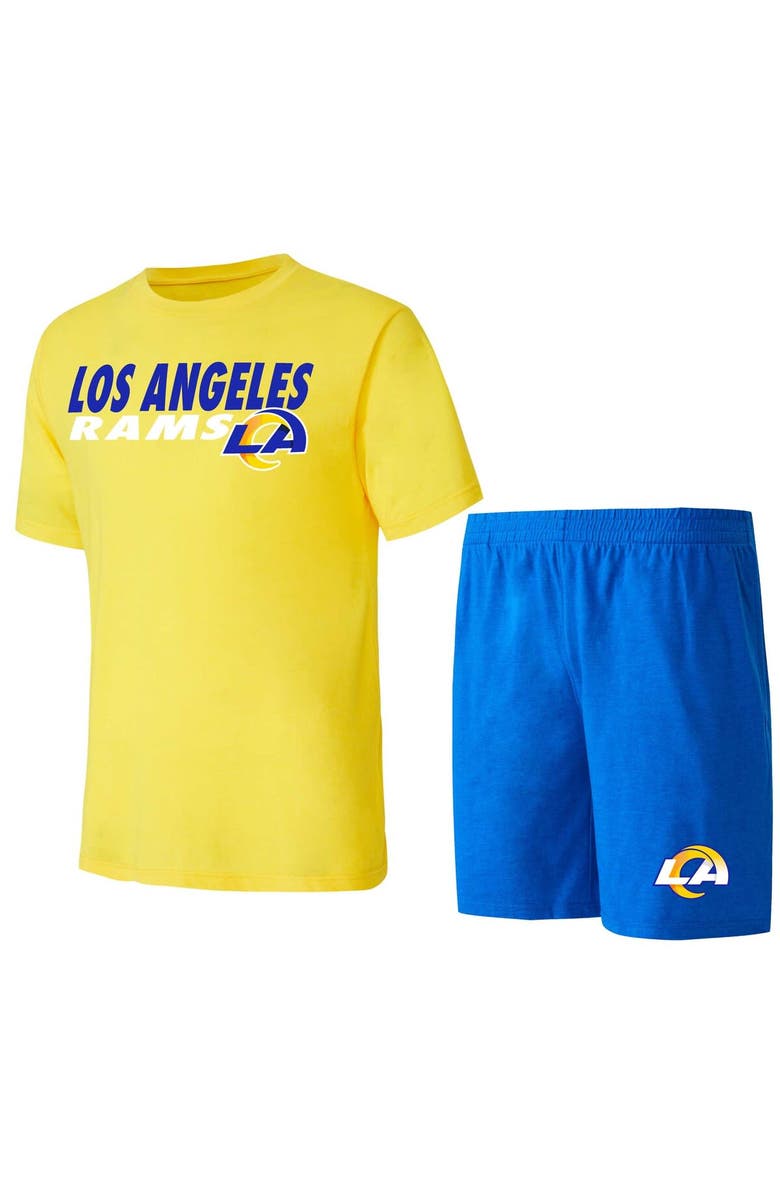 CONCEPTS SPORT Men's Concepts Sport Royal/Gold Los Angeles Rams Meter T-Shirt & Shorts Sleep Set, Main, color, Royal