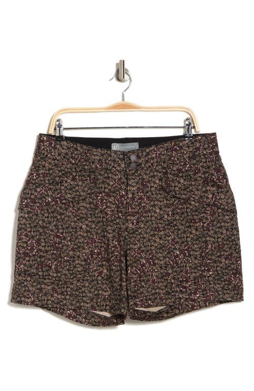 Wit & Wisdom 'ab'solution High Waist Floral Stretch Cotton Shorts In Rustic Rai