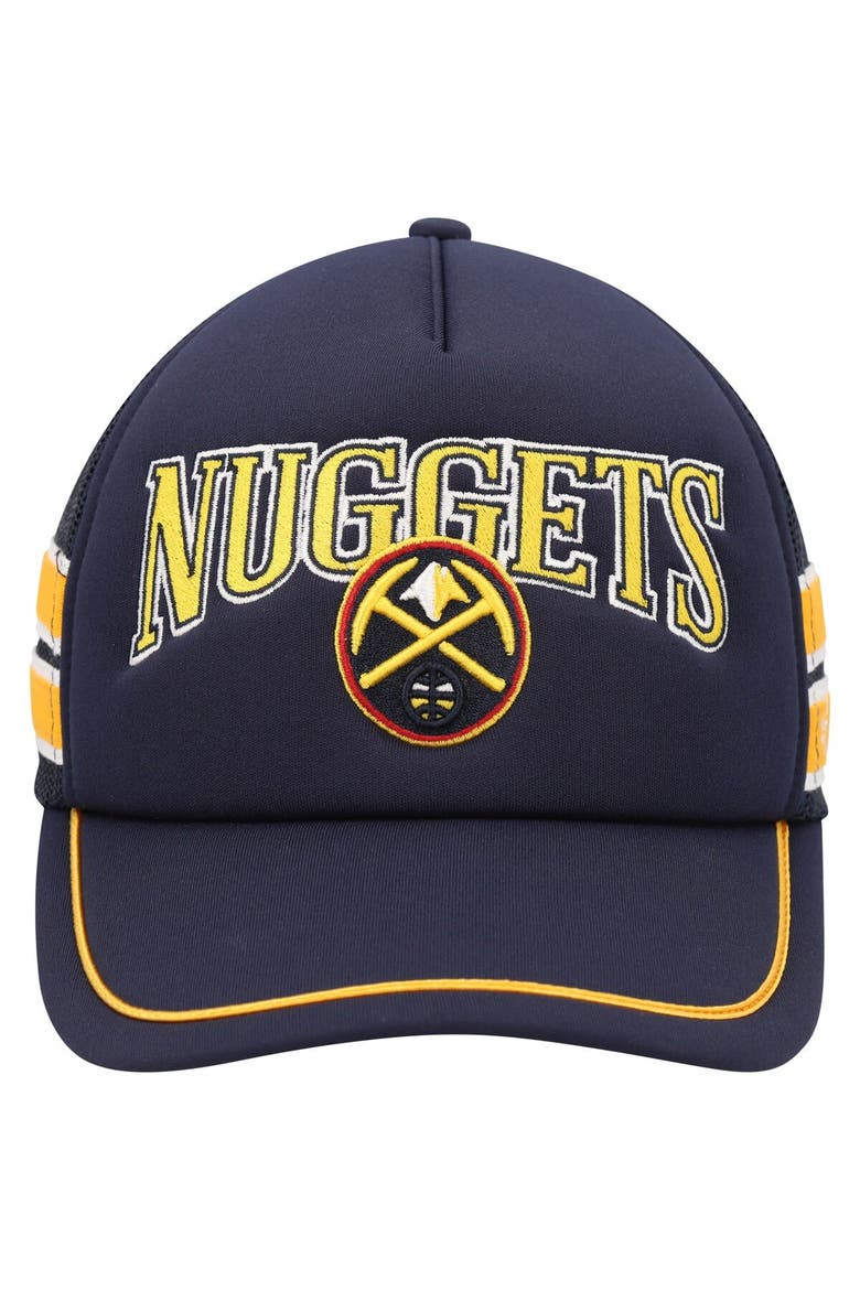 Men's '47 Navy Denver Nuggets Sidebrand Stripes Trucker Adjustable Hat, Alternate, color, Navy