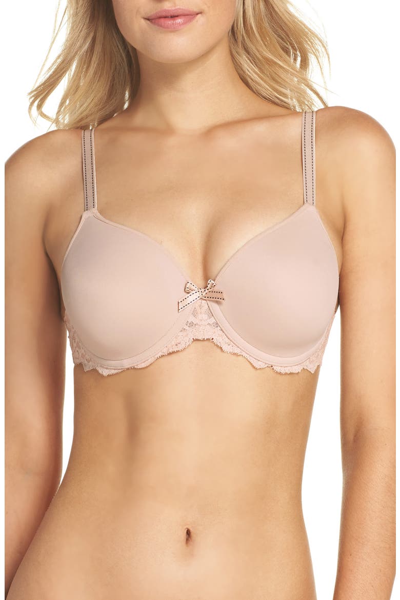 Rive Gauche Full Coverage T-Shirt Bra, Main, color, CAPPUCINO