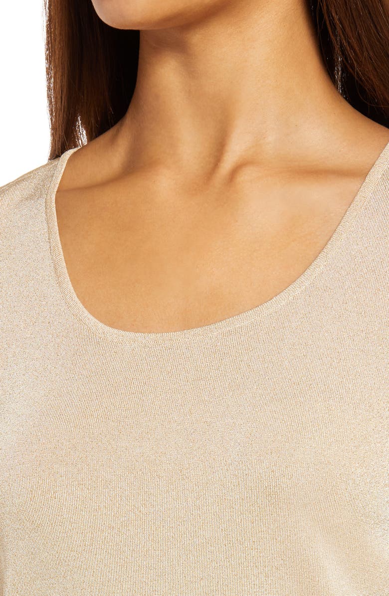 Ming Wang Scoop Neck Shell, Alternate, color, Gold