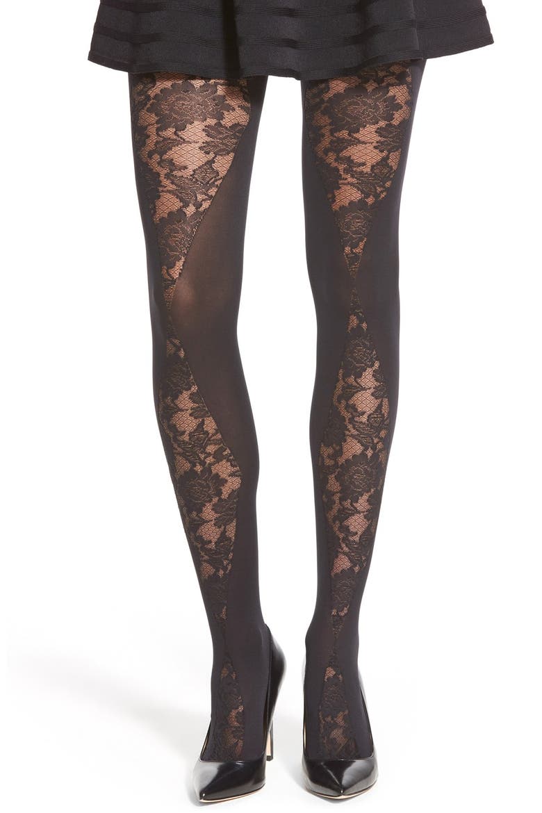 'Gisella' Tights, Main, color, BLACK