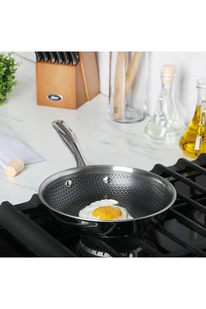Modessa 8 Inch Nonstick Triply Stainless Steel Frying Pan, Alternate, color, Metallic Silver