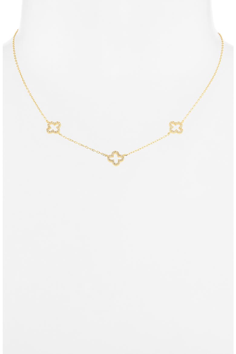 Cutout Clover Necklace, Alternate, color, GOLD