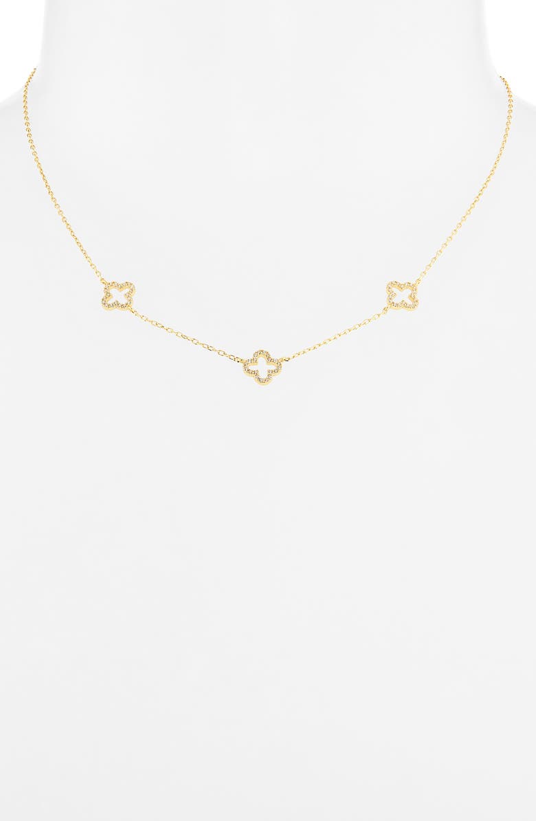 ARGENTO VIVO Cutout Clover Necklace, Alternate, color, Gold