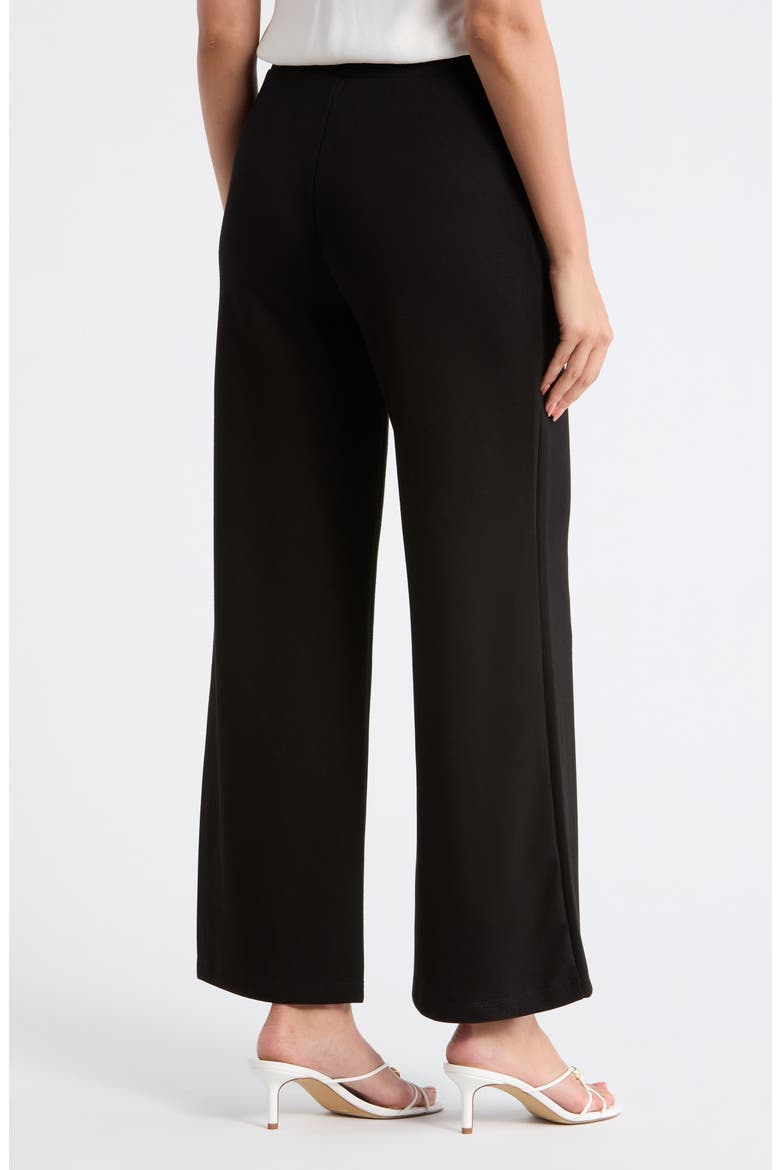 Scuba Knit Crop Wide Leg Pants, Alternate, color, BLACK