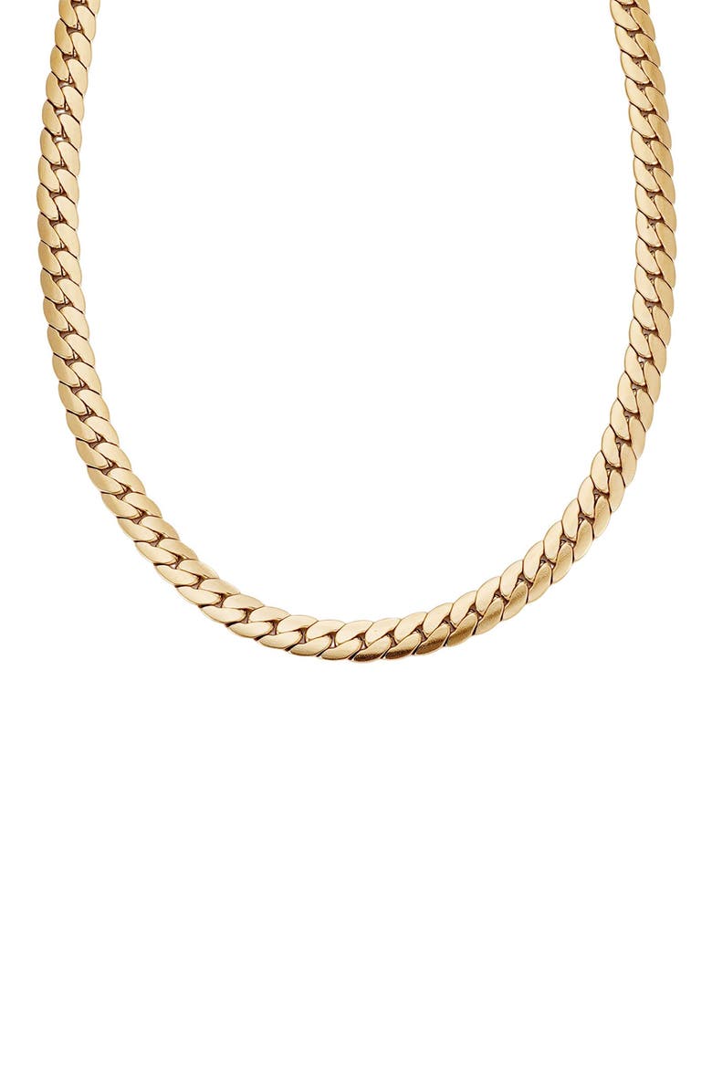 Men's 18K Gold Plated Stainless Steel Curb Chain Necklace, Alternate, color, GOLD