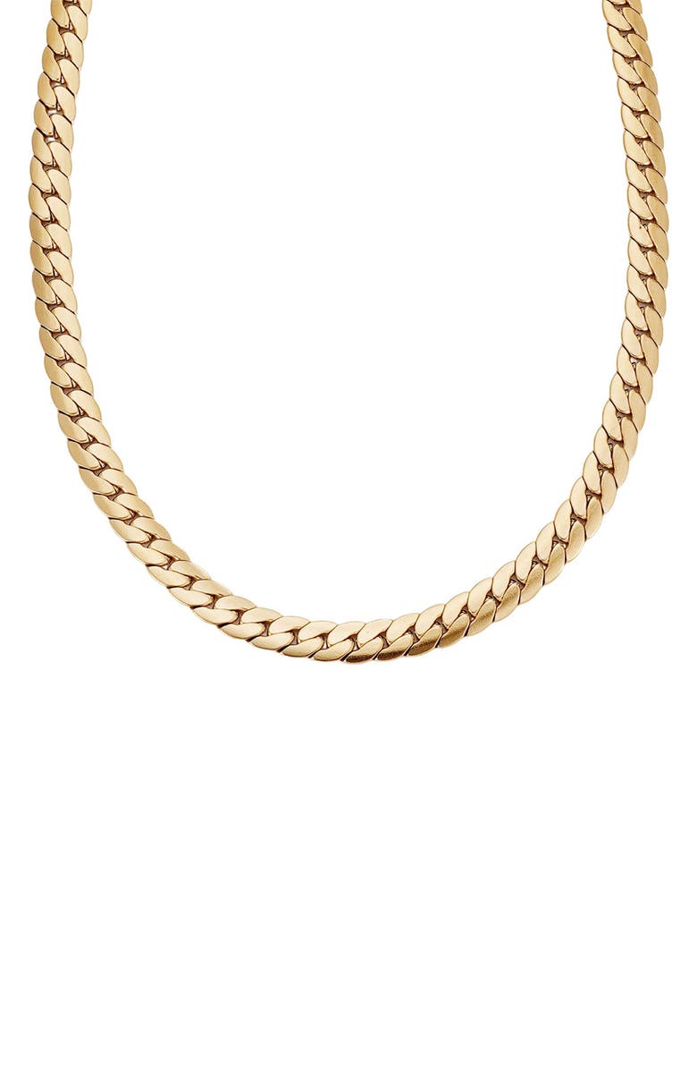 Adornia Men's 18K Gold Plated Stainless Steel Curb Chain Necklace, Alternate, color, Gold