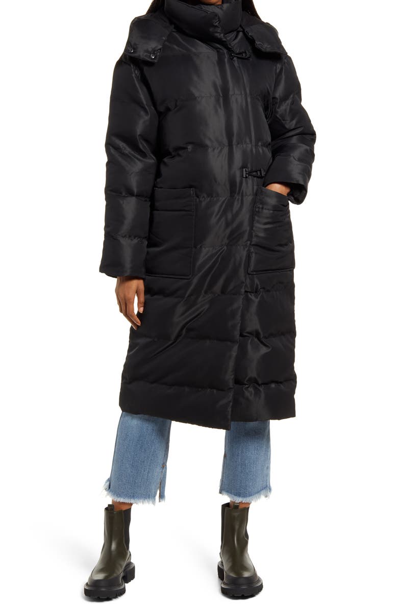 AllSaints Allana Hooded Puffer Coat, Alternate, color, Black