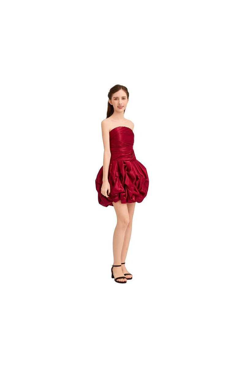 Tulleen Dramatic Flare Dress, Alternate, color, Burgundy