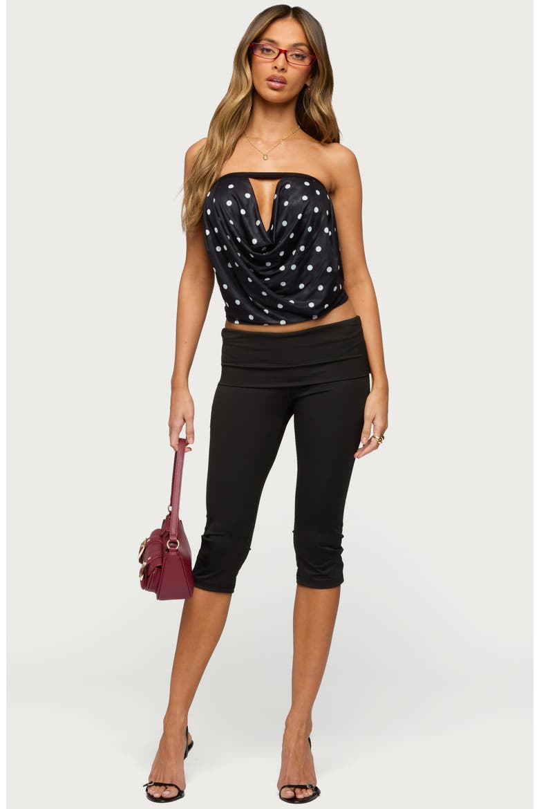 Jaclyn Polka Dot Strapless Mesh Top, Alternate, color, BLACK-AND-WHITE