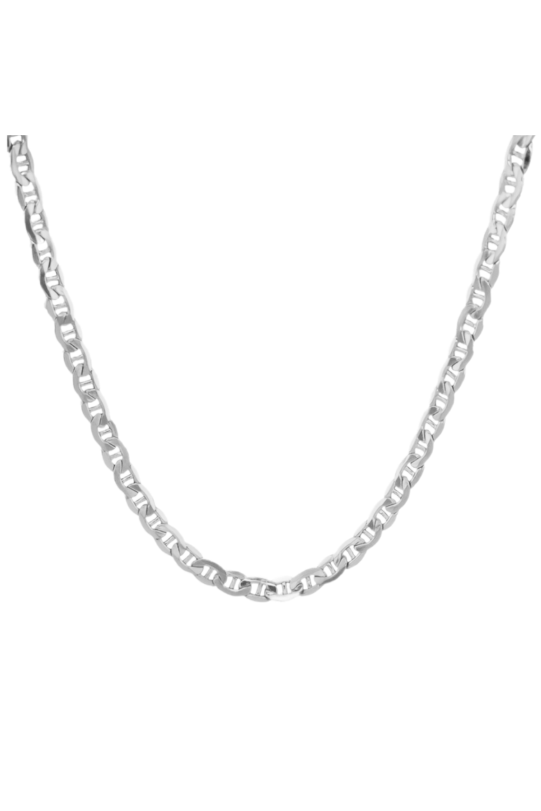 Sterling Silver Flat Fancy Necklace, Main, color, Silver