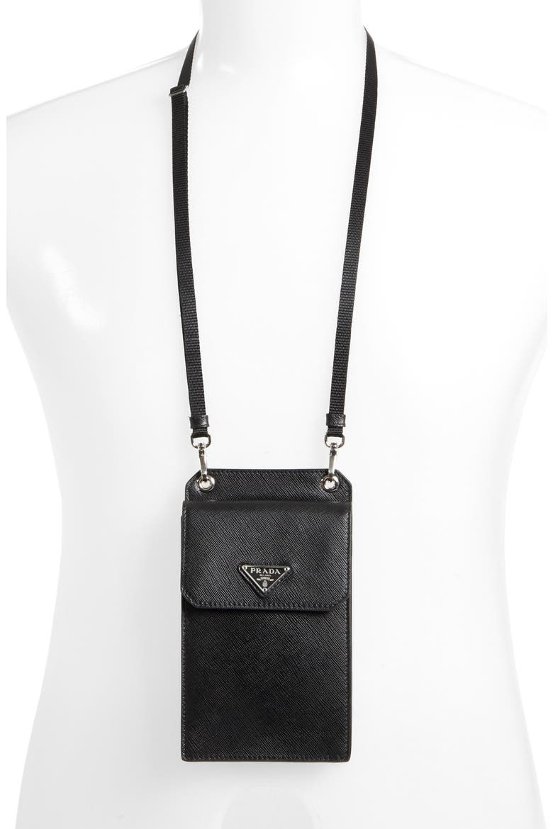 Over Neck Travel Wallet, Main, color, NERO