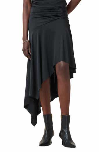 Annalie Asymmetric Ruched Midi Skirt