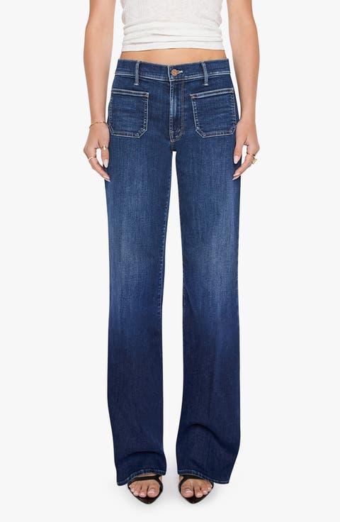 The Patch Pocket Maven Mid Rise Wide Leg Jeans