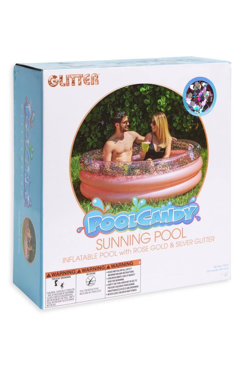 Glitter Sunning Inflatable Pool, Main, color, ROSE GOLD
