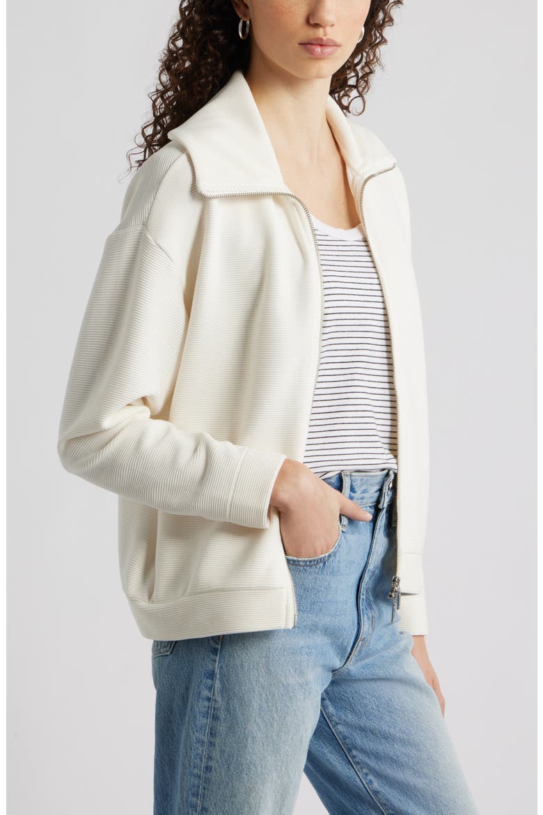 Ottoman Knit Bomber Jacket, Alternate, color, WHITE HOT