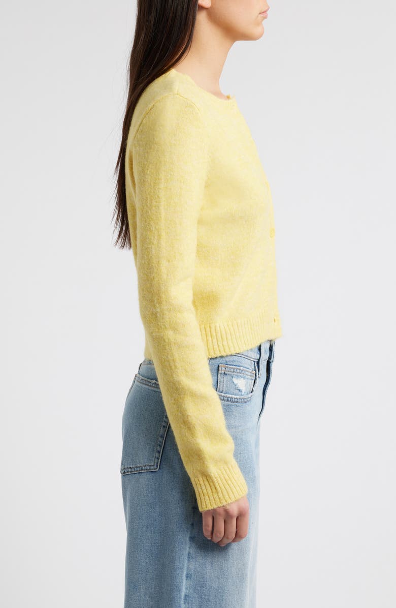 BDG Urban Outfitters Cozy Crewneck Cardigan, Alternate, color, Yellow