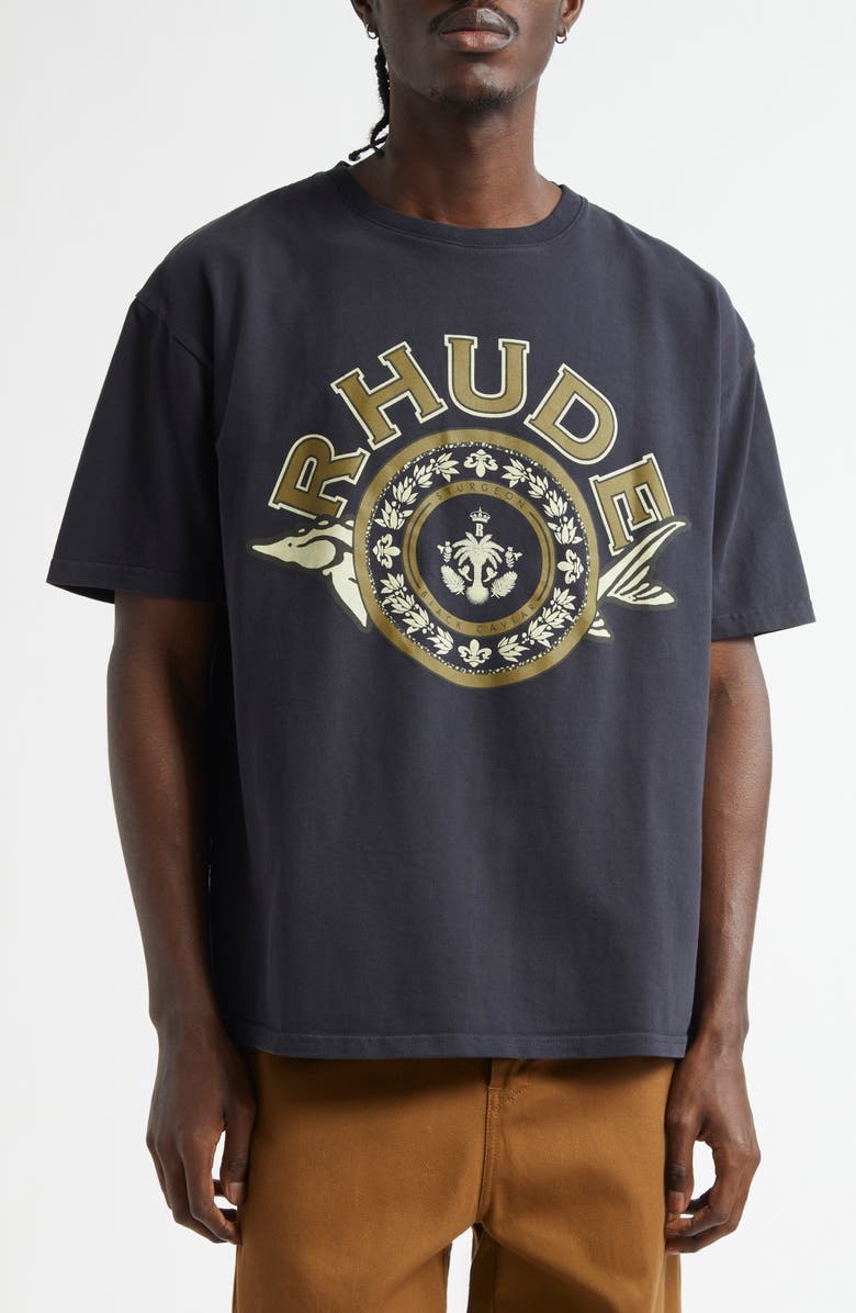 Rhude Black Caviar Graphic T-Shirt, Main, color,