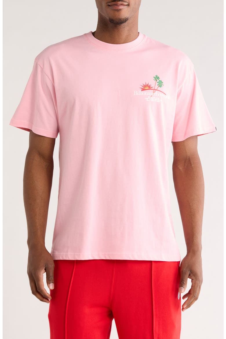 Palms Cotton Graphic T-Shirt, Main, color, CANDY PINK
