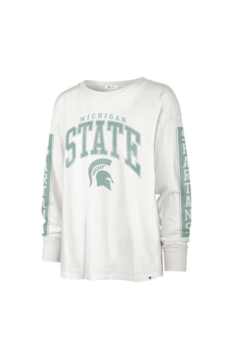 '47 Women's '47 Cream Michigan State Spartans Statement SOA 3-Hit Long Sleeve T-Shirt, Alternate, color, White